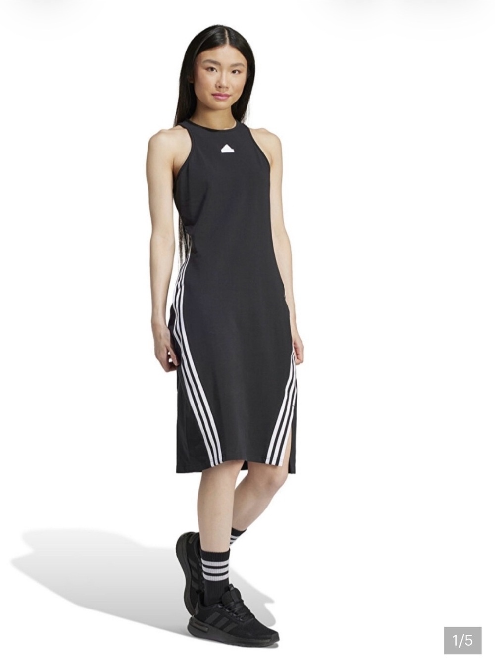 adidas Future Icons 3-Stripes Side-Slit Midi Dress SZ L B13